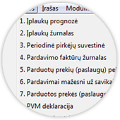 Pardavimu apskaitos programa pagal VAS ataskaitos