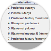 Sutarciu apskaitos programa Stekas apskaita operacijos