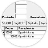 Atsargu apskaitos programa Stekas apskaita atsargu nurasymas pagal VSAFAS