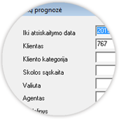 Pardavimu apskaitos programa pagal VSAFAS klientu skolos
